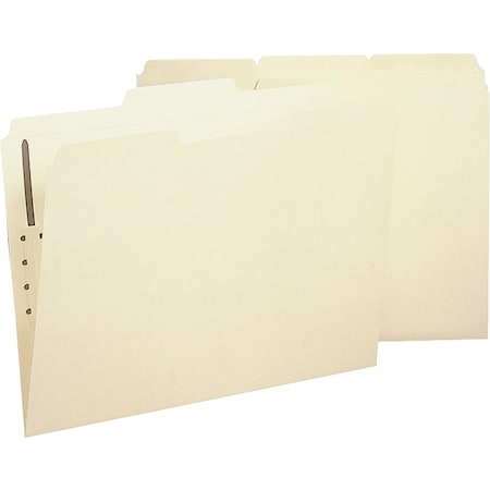 Business Source 2 Ply Tab Manila Letter Fastener Folder 1 Fastener(s), PK50 17212